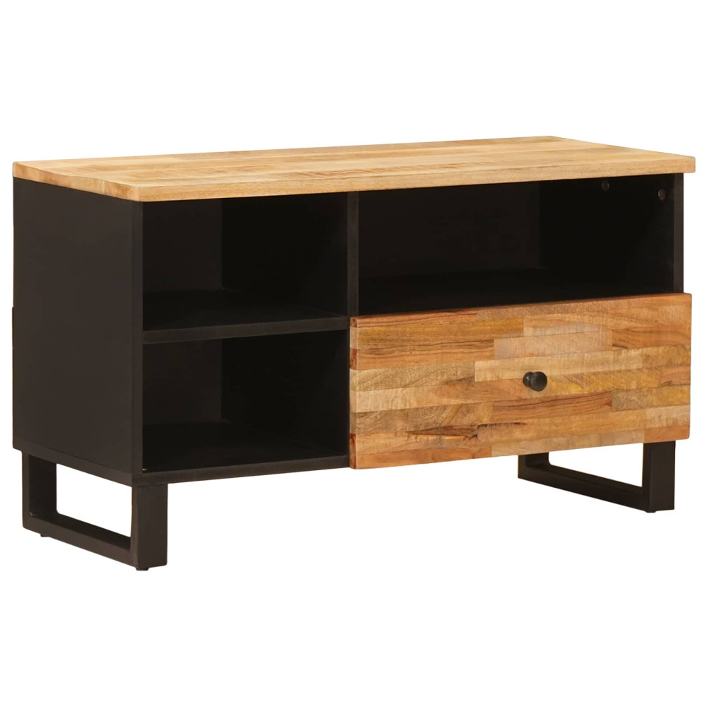 Produktbild för TV-skåp med låda Brun 80 x 33 x 46 cm Massivt mangoträ