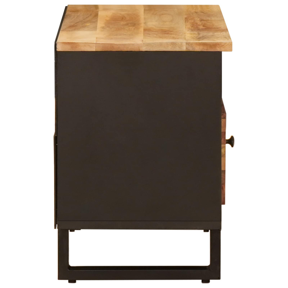Produktbild för TV-skåp med låda Brun 80 x 33 x 46 cm Massivt mangoträ