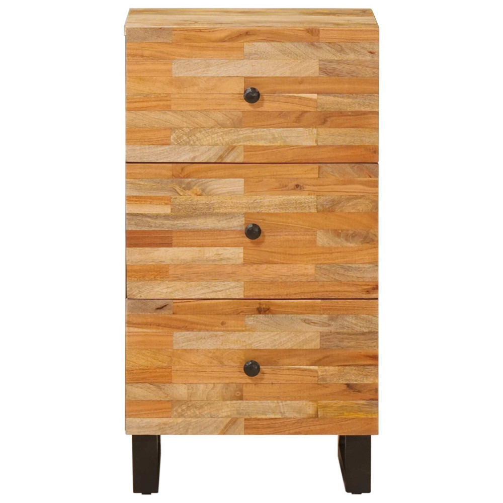 Produktbild för Sidokabinett med låda Brun 40 x 33 x 75 cm Massivt mangoträ