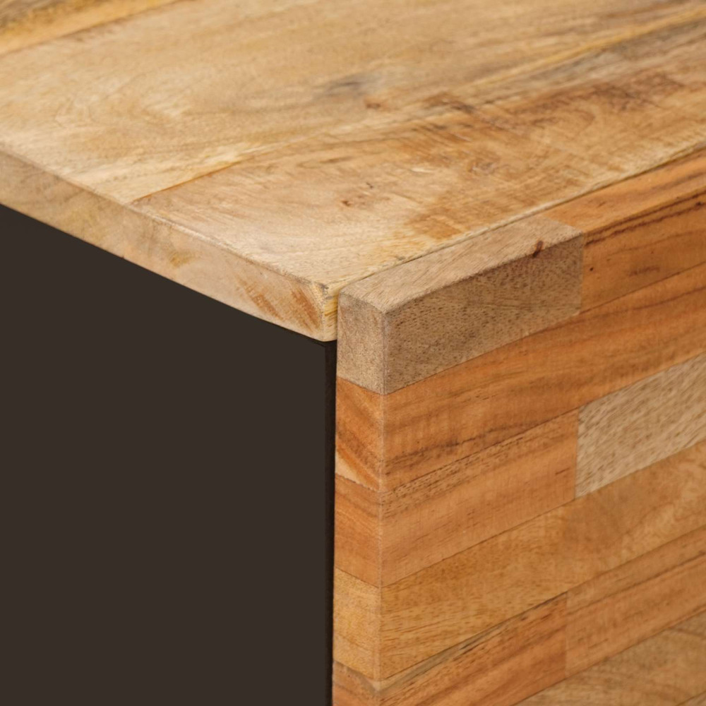 Produktbild för Sidokabinett med låda Brun 40 x 33 x 75 cm Massivt mangoträ