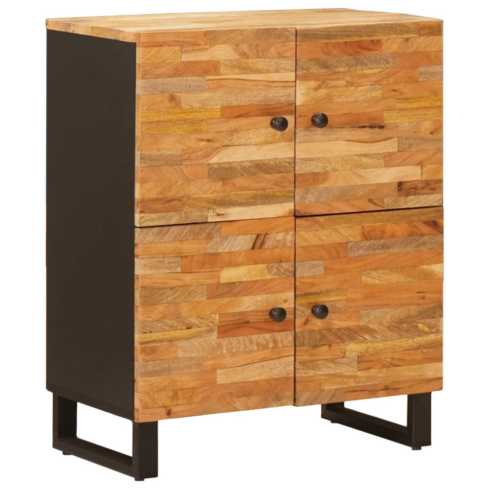 Produktbild för Sidokabinett med lagring Brun 60 x 33 x 75 cm Massivt mangoträ