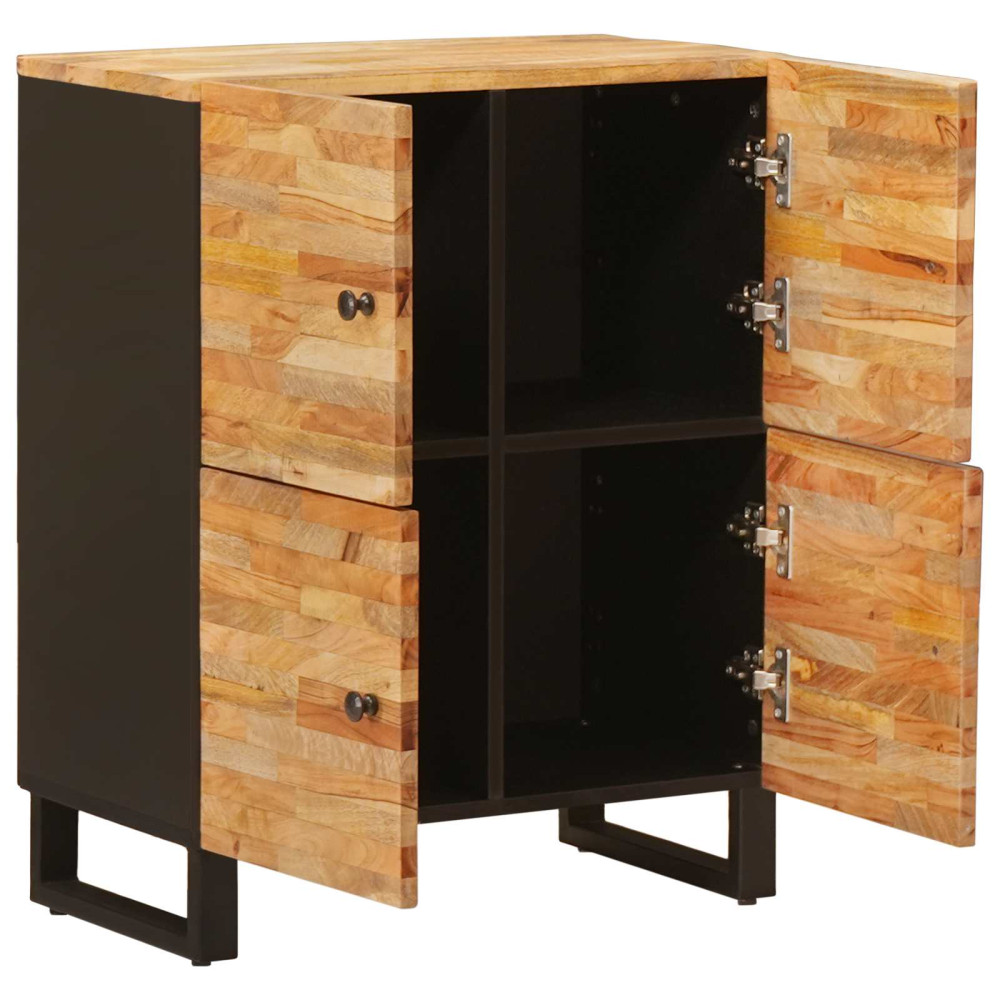 Produktbild för Sidokabinett med lagring Brun 60 x 33 x 75 cm Massivt mangoträ