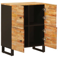 Produktbild för Sidokabinett med lagring Brun 60 x 33 x 75 cm Massivt mangoträ
