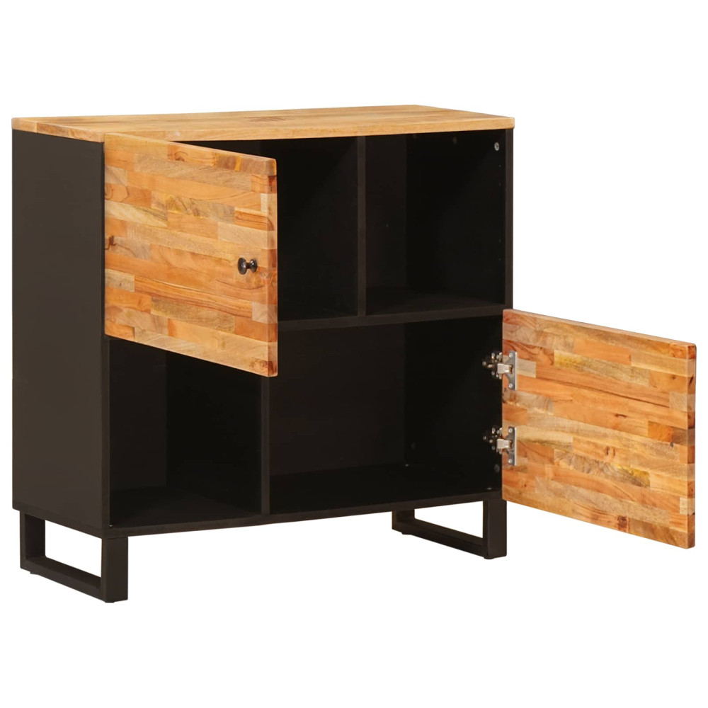 Produktbild för Sidokabinett med lagring Brun 80 x 33 x 75 cm Massivt mangoträ