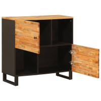 Produktbild för Sidokabinett med lagring Brun 80 x 33 x 75 cm Massivt mangoträ
