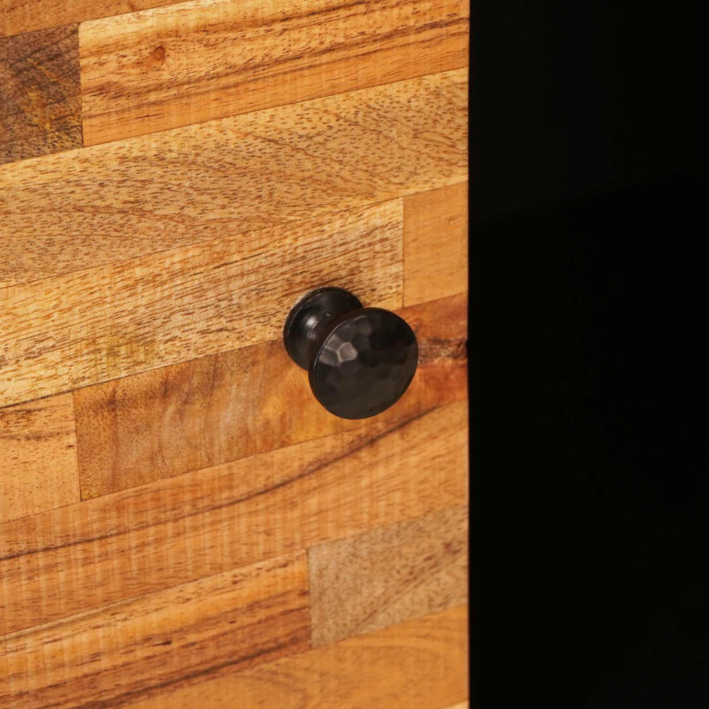 Produktbild för Sidokabinett med lagring Brun 80 x 33 x 75 cm Massivt mangoträ