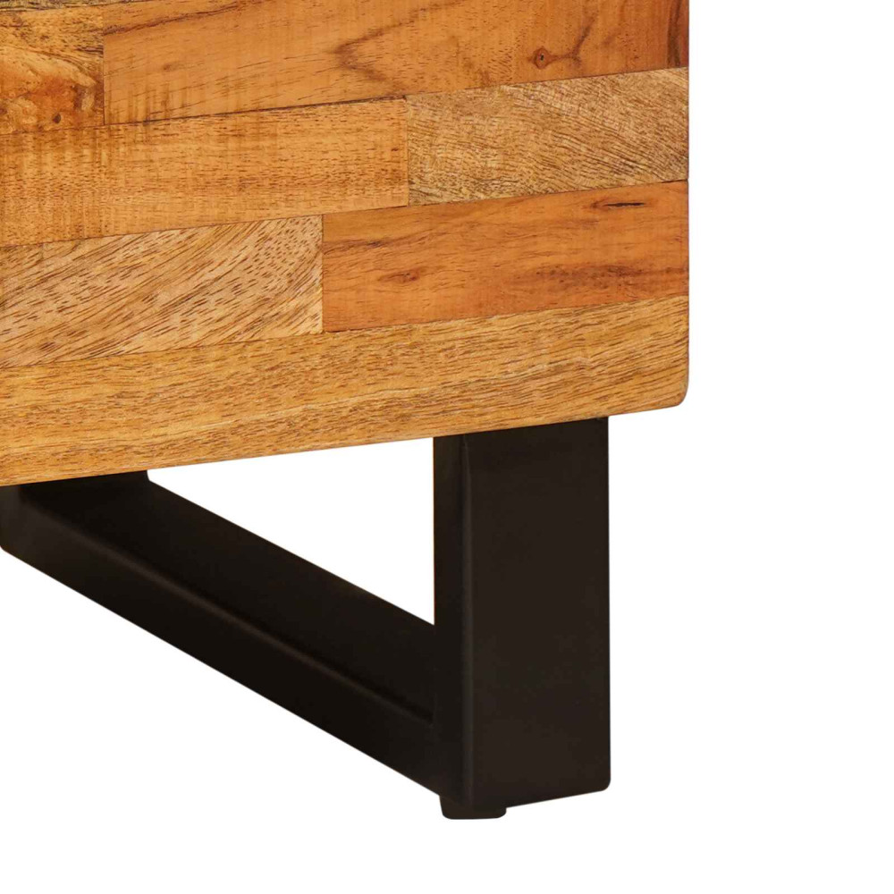 Produktbild för Sidokabinett med lagring Brun 80 x 33 x 75 cm Massivt mangoträ
