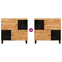 Produktbild för Sidokabinett med lagring Brun 80 x 33 x 75 cm Massivt mangoträ