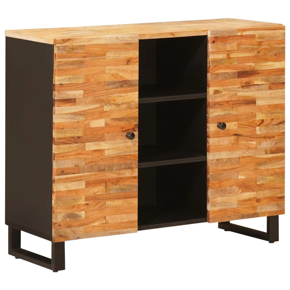 Produktbild för Sidokabinett med låda Brun 90 x 33 x 75 cm Massivt mangoträ
