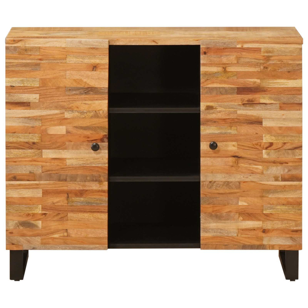 Produktbild för Sidokabinett med låda Brun 90 x 33 x 75 cm Massivt mangoträ