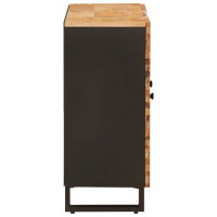 Produktbild för Sidokabinett med låda Brun 90 x 33 x 75 cm Massivt mangoträ