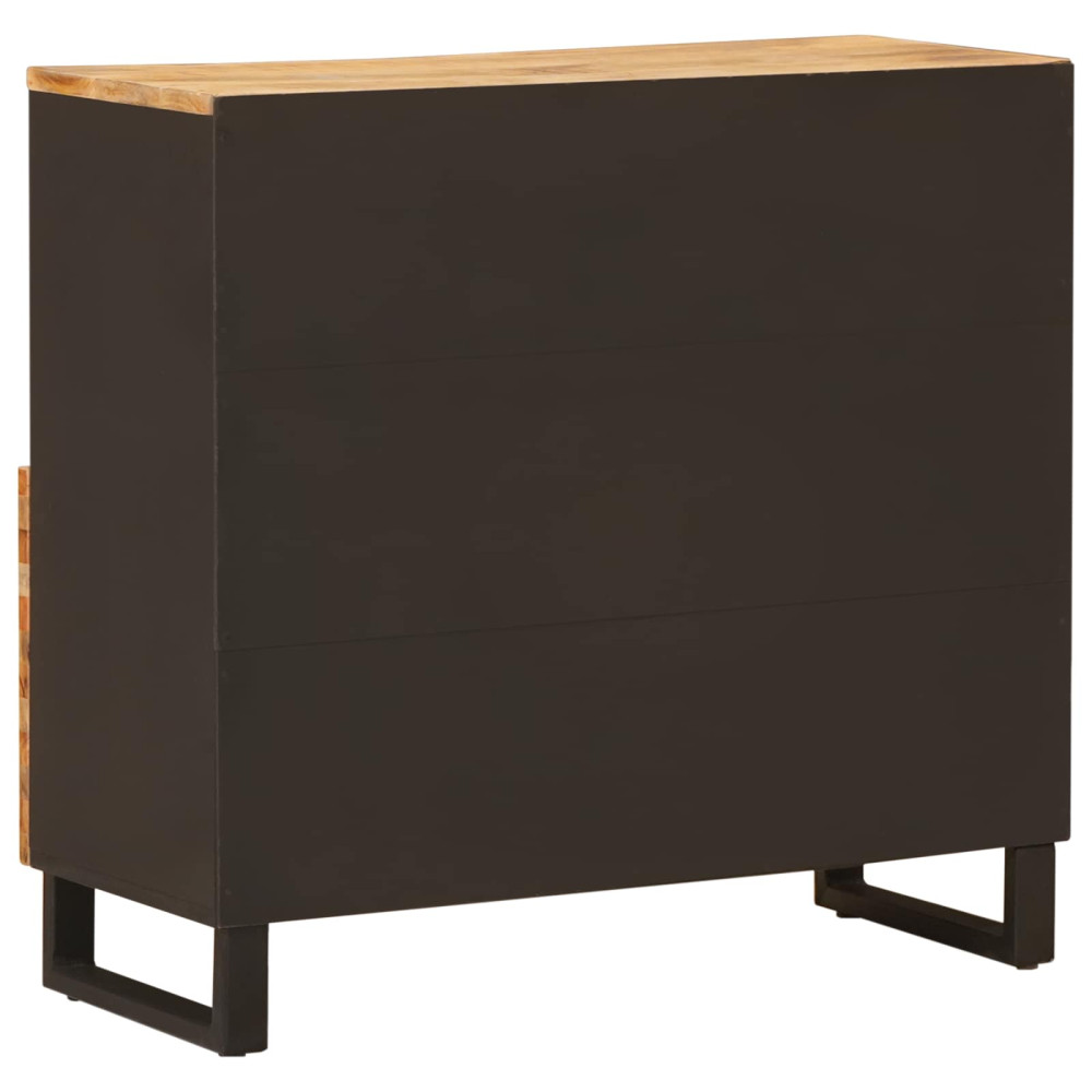 Produktbild för Sidokabinett med låda Brun 90 x 33 x 75 cm Massivt mangoträ