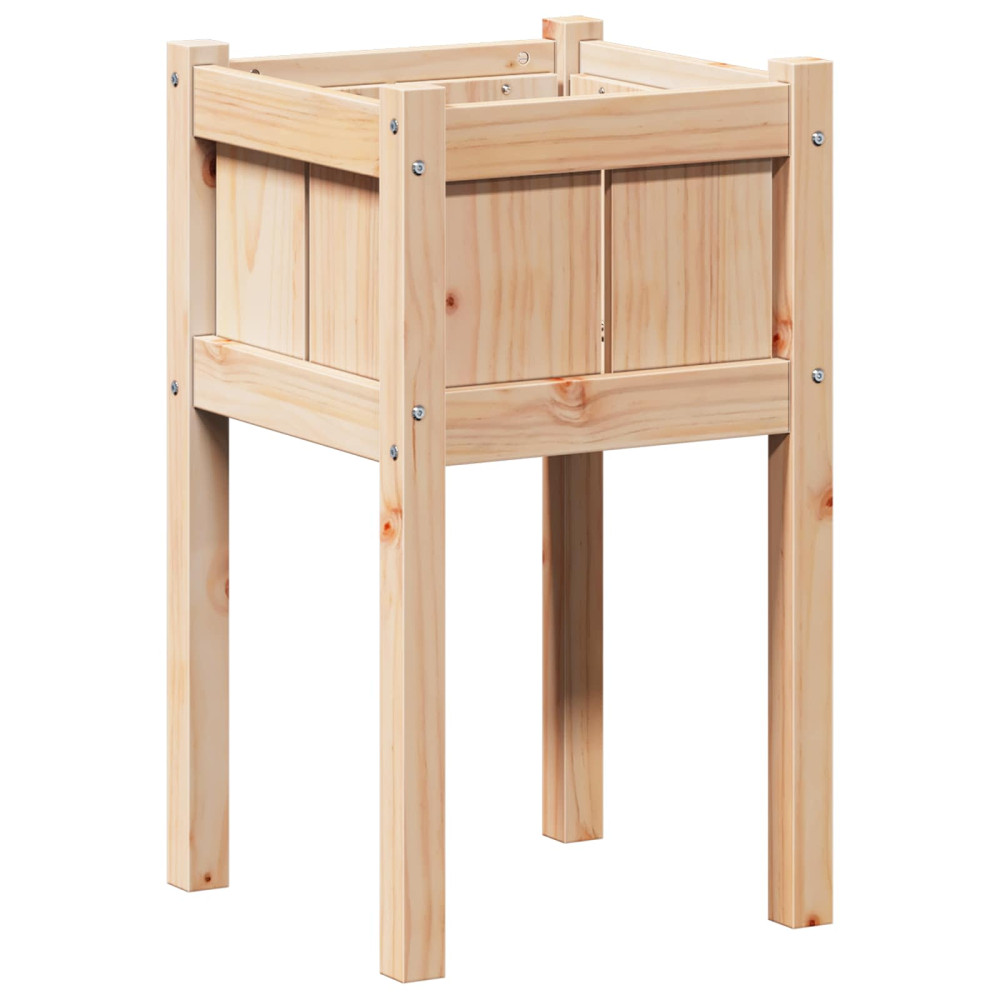 Produktbild för Trädgårdsplanterare Natur 40 x 40 x 70 cm Massiv furu