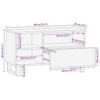 Produktbild för TV-skåp med låda Brun 80 x 33 x 46 cm Massivt mangoträ