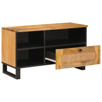 Produktbild för TV-skåp med låda Brun 80 x 33 x 46 cm Massivt mangoträ