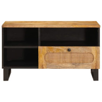 Produktbild för TV-skåp med låda Brun 80 x 33 x 46 cm Massivt mangoträ