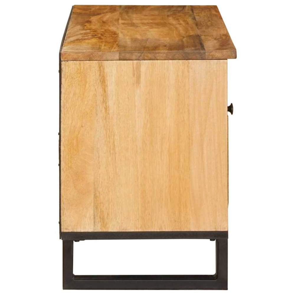 Produktbild för TV-skåp med låda Brun 80 x 33 x 46 cm Massivt mangoträ