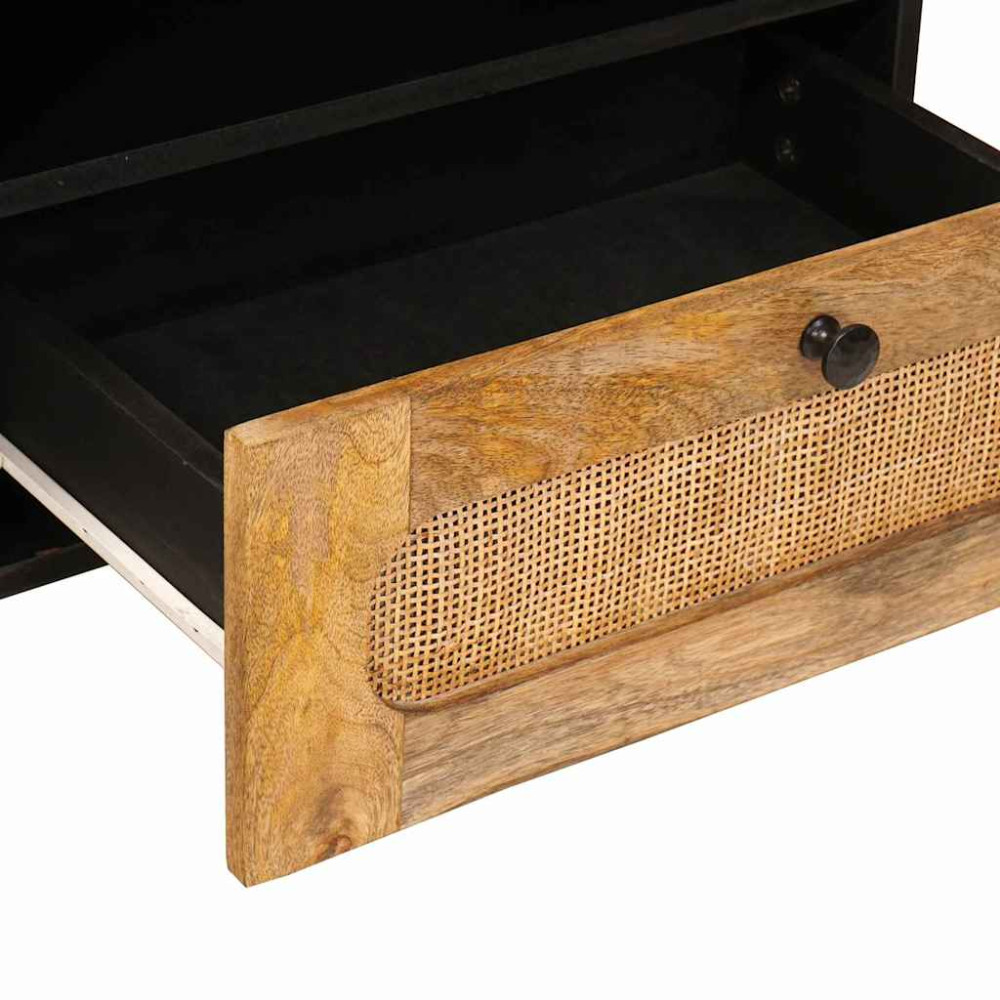 Produktbild för TV-skåp med låda Brun 80 x 33 x 46 cm Massivt mangoträ