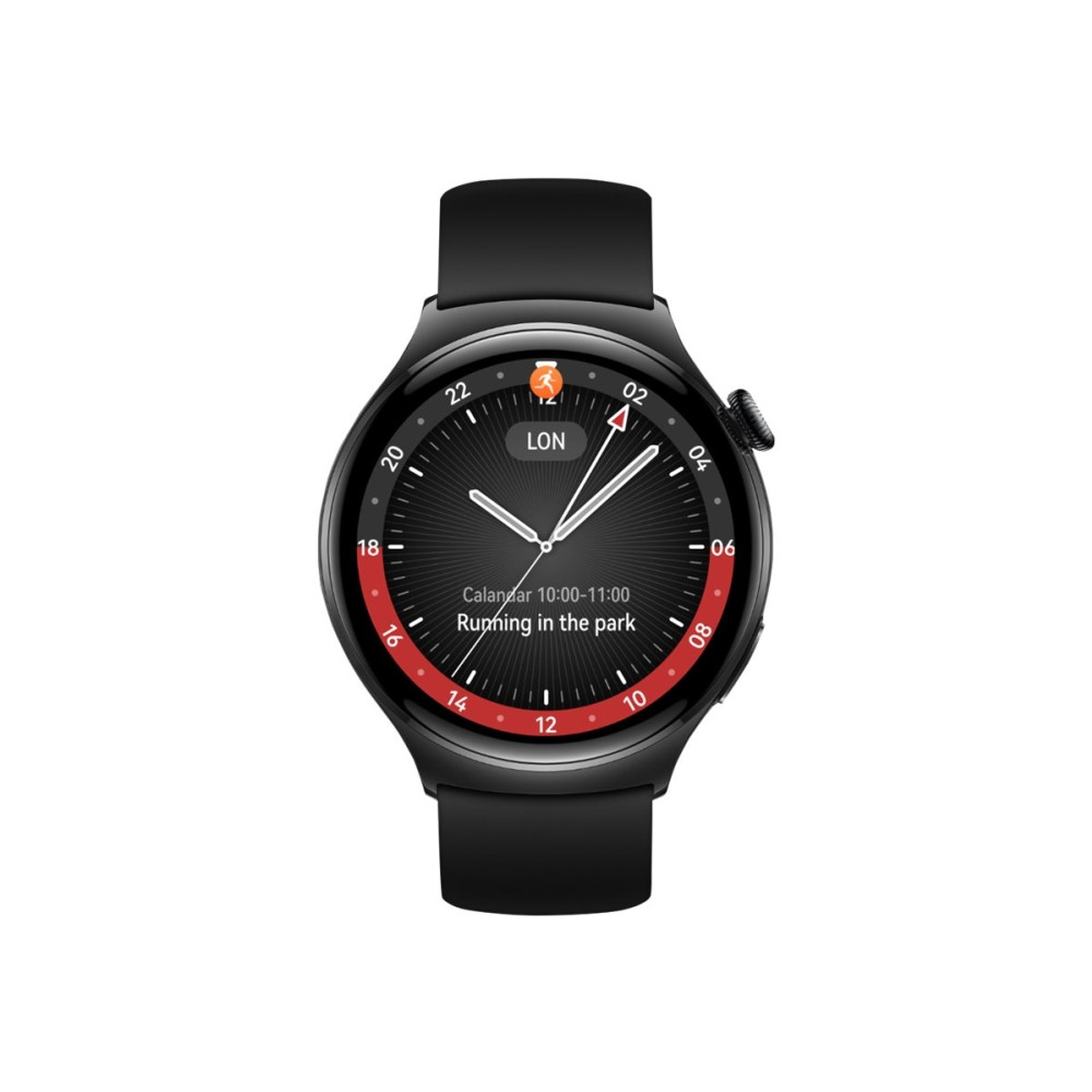 Produktbild för Huawei Watch 4 - rostfritt stål - smart klocka med rem - svart - 32 GB - svart