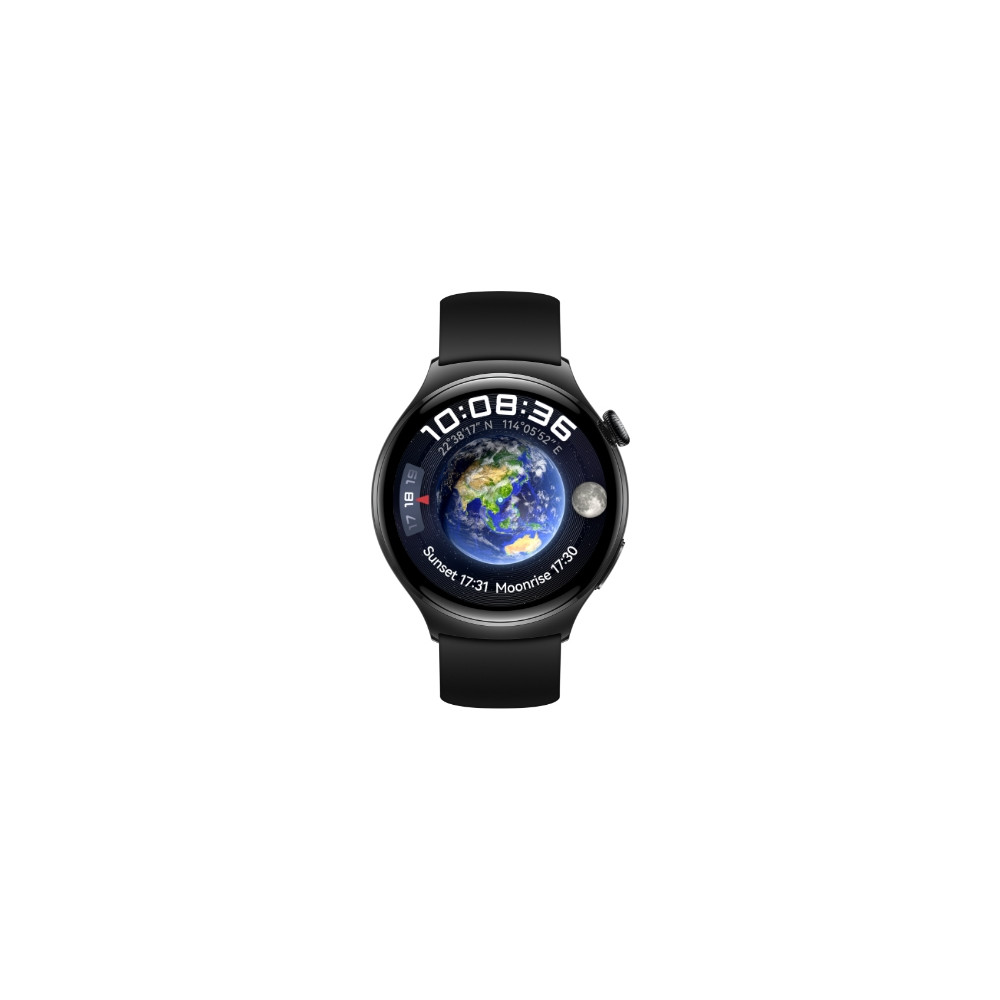 Produktbild för Huawei Watch 4 - rostfritt stål - smart klocka med rem - svart - 32 GB - svart