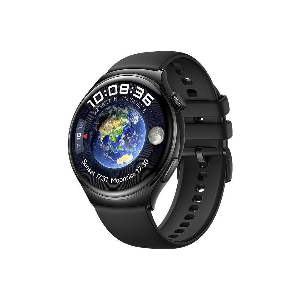 Produktbild för Huawei Watch 4 - rostfritt stål - smart klocka med rem - svart - 32 GB - svart