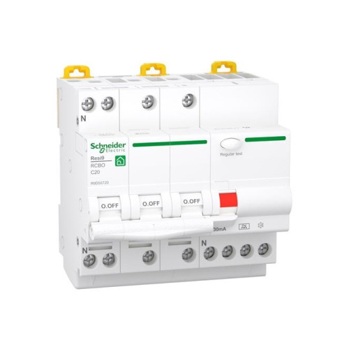SCHNEIDER ELECTRIC Resi9 XP RCBO/ kombinationsbrytare 3PN C-karaktär 20A 6kA 30...