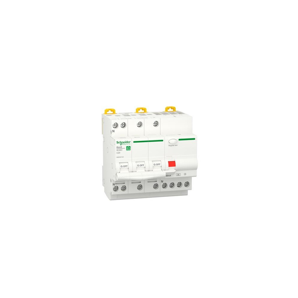 Produktbild för Resi9 XP RCBO/ kombinationsbrytare 3PN C-karaktär 20A 6kA 30...
