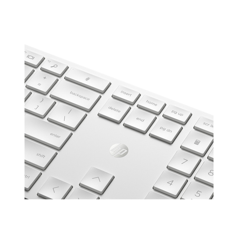 Produktbild för HP 650 - sats med tangentbord och mus - QWERTY - engelska - vit Inmatningsenhet