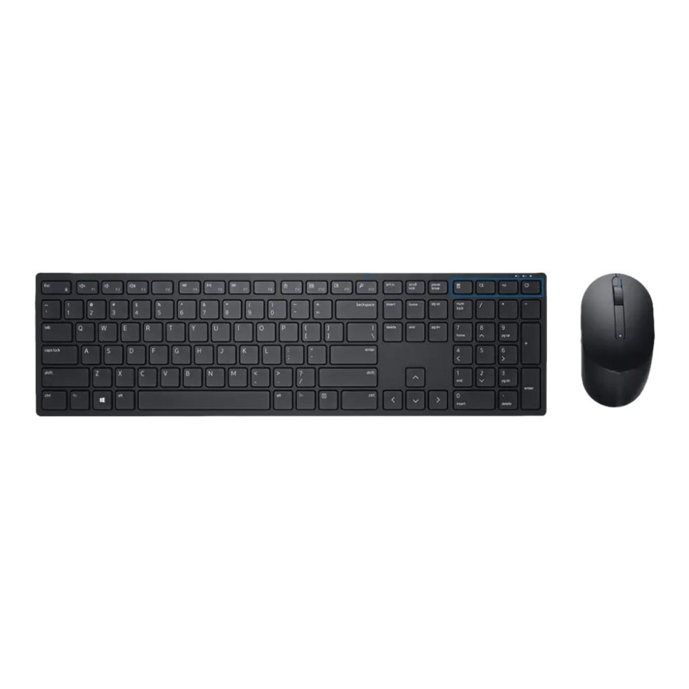 Produktbild för Dell Keyboard and Mouse KM3322W - sats med tangentbord och mus - QWERTY - USA, internationellt - svart Inmatningsenhet