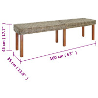 Produktbild för bänk Naturfärg 160 x 35 x 45 cm Massivt mangoträ
