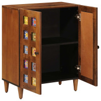 Produktbild för Sideboard Valnöt 60 x 33 x 75 cm Massivt mangoträ