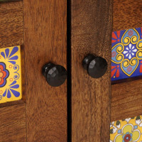 Produktbild för Sideboard Valnöt 60 x 33 x 75 cm Massivt mangoträ
