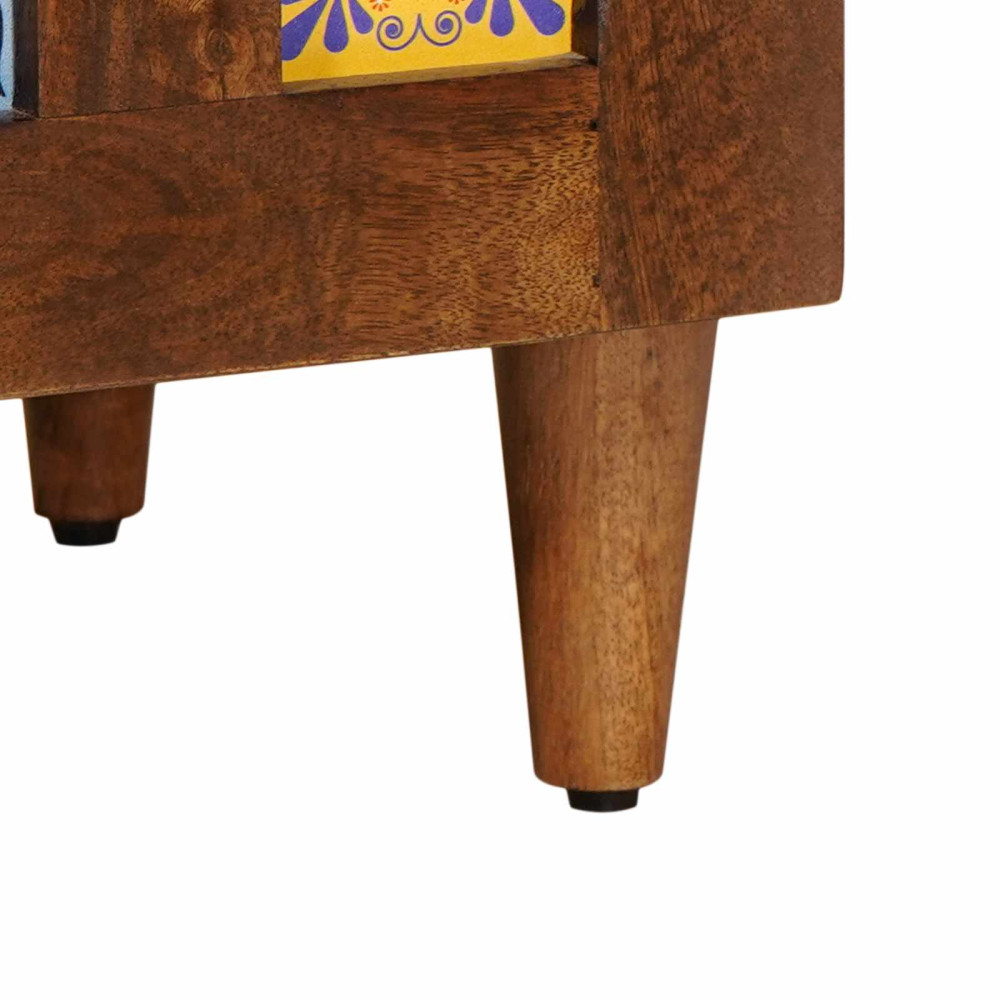 Produktbild för Sideboard Valnöt 60 x 33 x 75 cm Massivt mangoträ