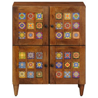 Produktbild för Sideboard med lagring Valnöt 60 x 33 x 75 cm Massivt mangoträ