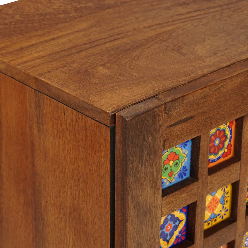 Produktbild för Sideboard med lagring Valnöt 60 x 33 x 75 cm Massivt mangoträ
