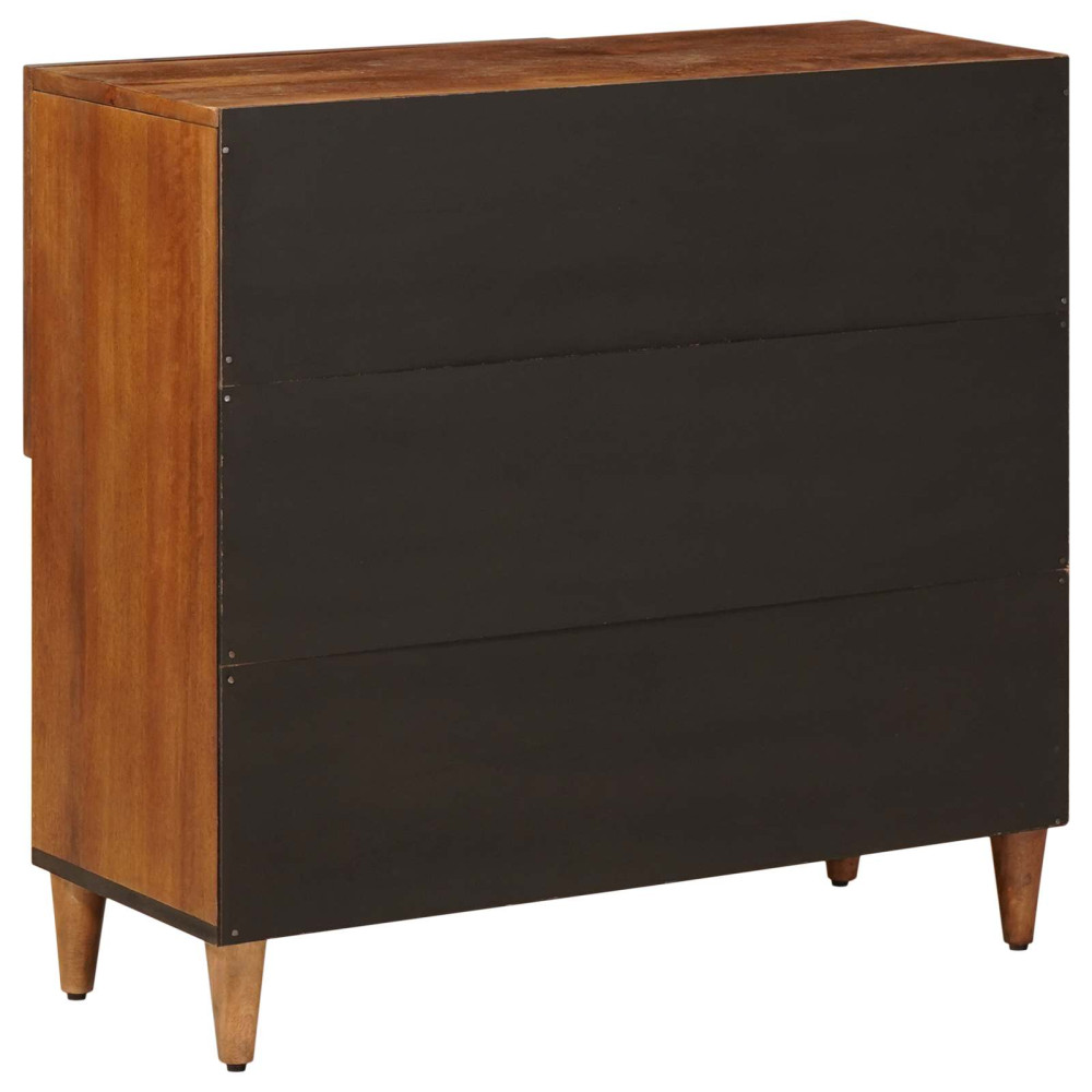 Produktbild för Sideboard med lagring Valnöt 80 x 33 x 75 cm Massivt mangoträ