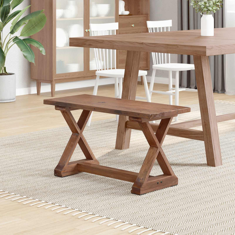 Produktbild för bänk Naturfärg 85 x 35 x 46 cm Massivt återvunnet trä