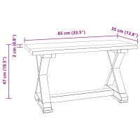 Produktbild för bänk Naturfärg 85 x 35 x 46 cm Massivt återvunnet trä