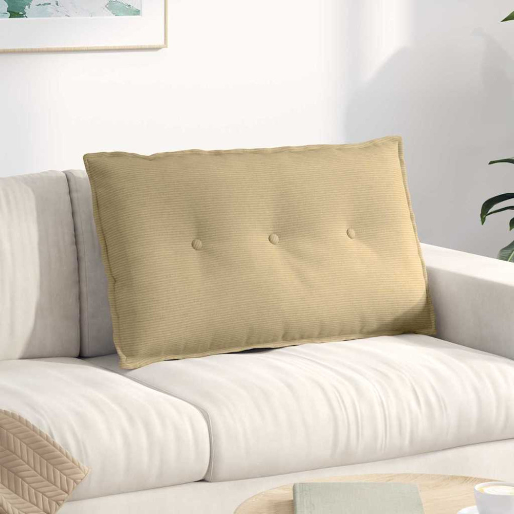 Produktbild för Ryggkudde Grågrön 80 x 50 cm Kordread tyg