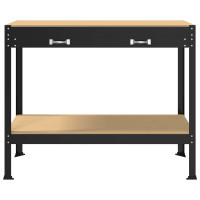 Produktbild för Arbetsbänk Svart 114 x 54 x 91 cm Konstruktions trä och metall