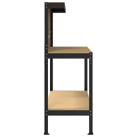 Produktbild för Arbetsbänk Svart 114 x 54 x 145 cm Konstruktions trä och metall