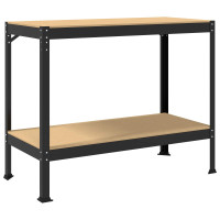 Produktbild för Arbetsbänk Svart 115 x 55 x 91 cm Konstruktions trä och metall
