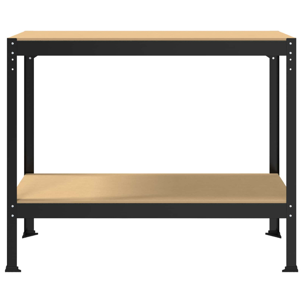 Produktbild för Arbetsbänk Svart 115 x 55 x 91 cm Konstruktions trä och metall