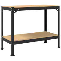 Produktbild för Arbetsbänk Svart 115 x 55 x 91 cm Konstruktions trä och metall