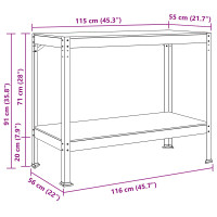 Produktbild för Arbetsbänk Svart 115 x 55 x 91 cm Konstruktions trä och metall