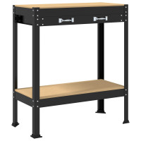 Produktbild för Arbetsbänk Svart 80 x 40 x 91 cm Konstruktions trä och metall