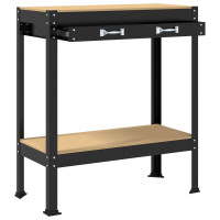 Produktbild för Arbetsbänk Svart 80 x 40 x 91 cm Konstruktions trä och metall