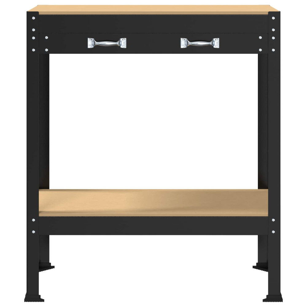 Produktbild för Arbetsbänk Svart 80 x 40 x 91 cm Konstruktions trä och metall