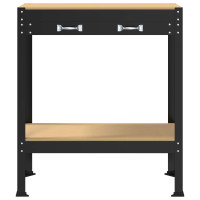 Produktbild för Arbetsbänk Svart 80 x 40 x 91 cm Konstruktions trä och metall
