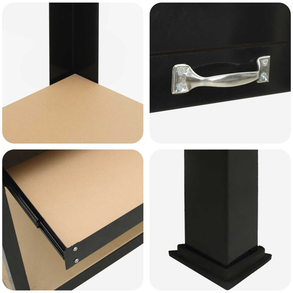 Produktbild för Arbetsbänk Svart 80 x 40 x 91 cm Konstruktions trä och metall